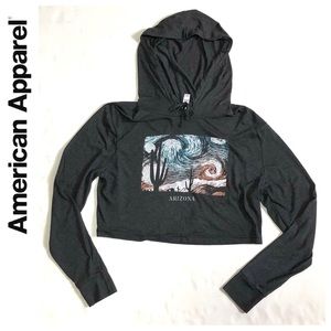 American Apparel Arizona Hooded Crop Top M